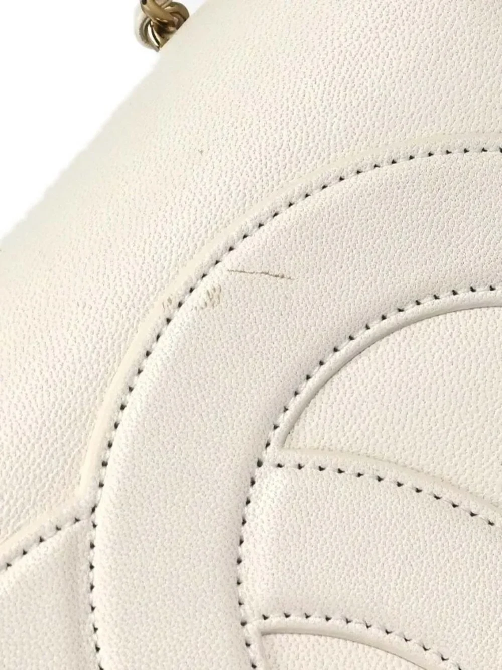 Best07/ Chanel White Lambskin CC Mania Flap Leather Shoulder Bag NQ10825